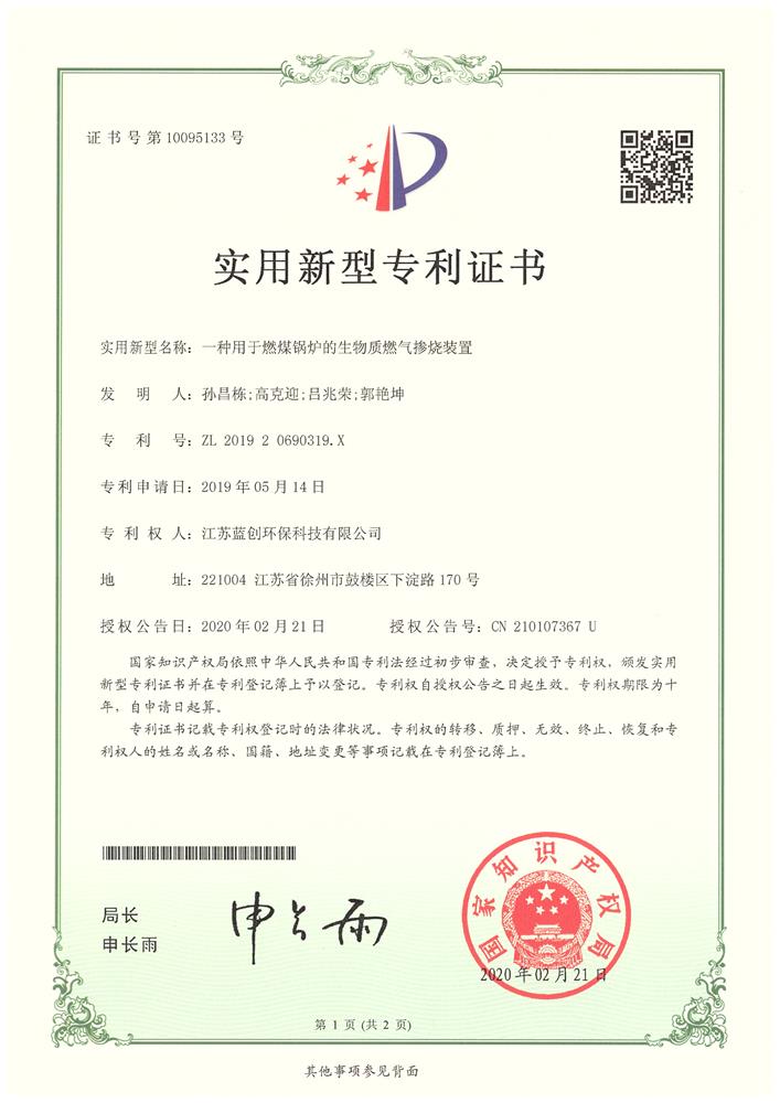 生物质掺烧装置专利